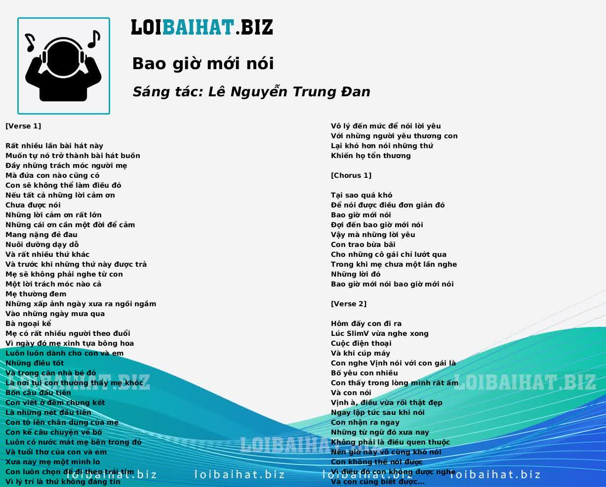 Bao giờ mới nói