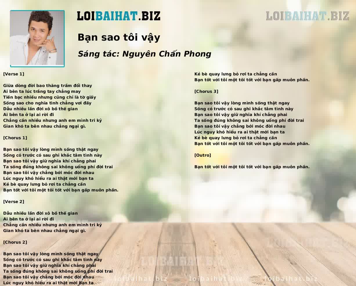Bạn sao tôi vậy