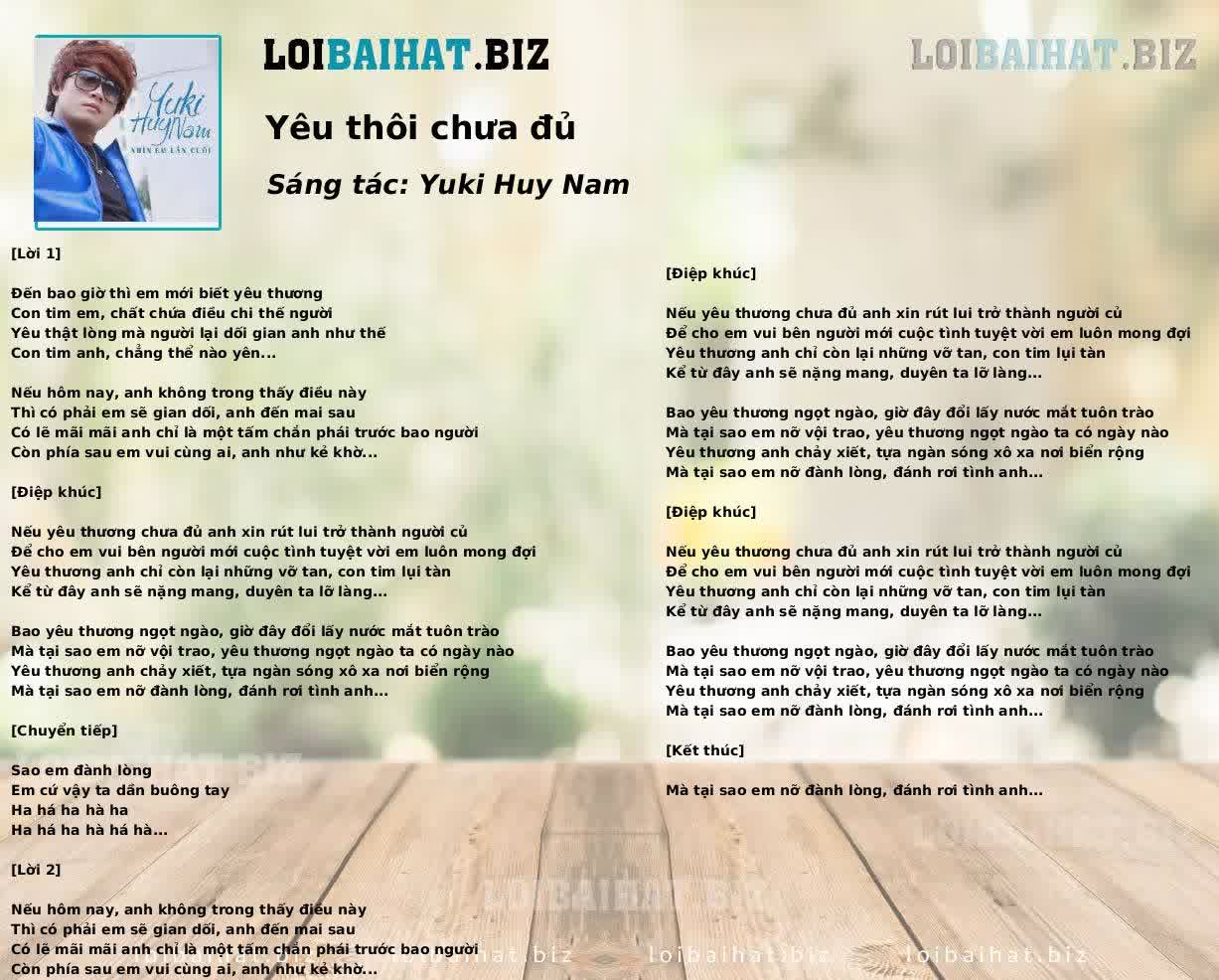 Yêu thôi chưa đủ