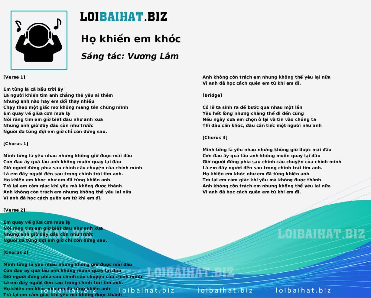 Họ khiến em khóc