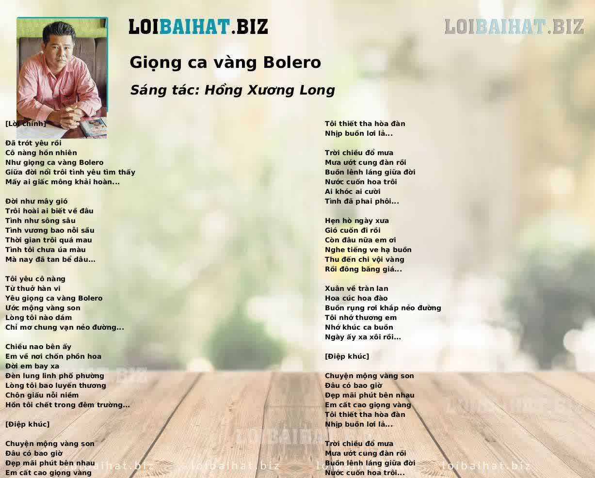 Giọng ca vàng Bolero