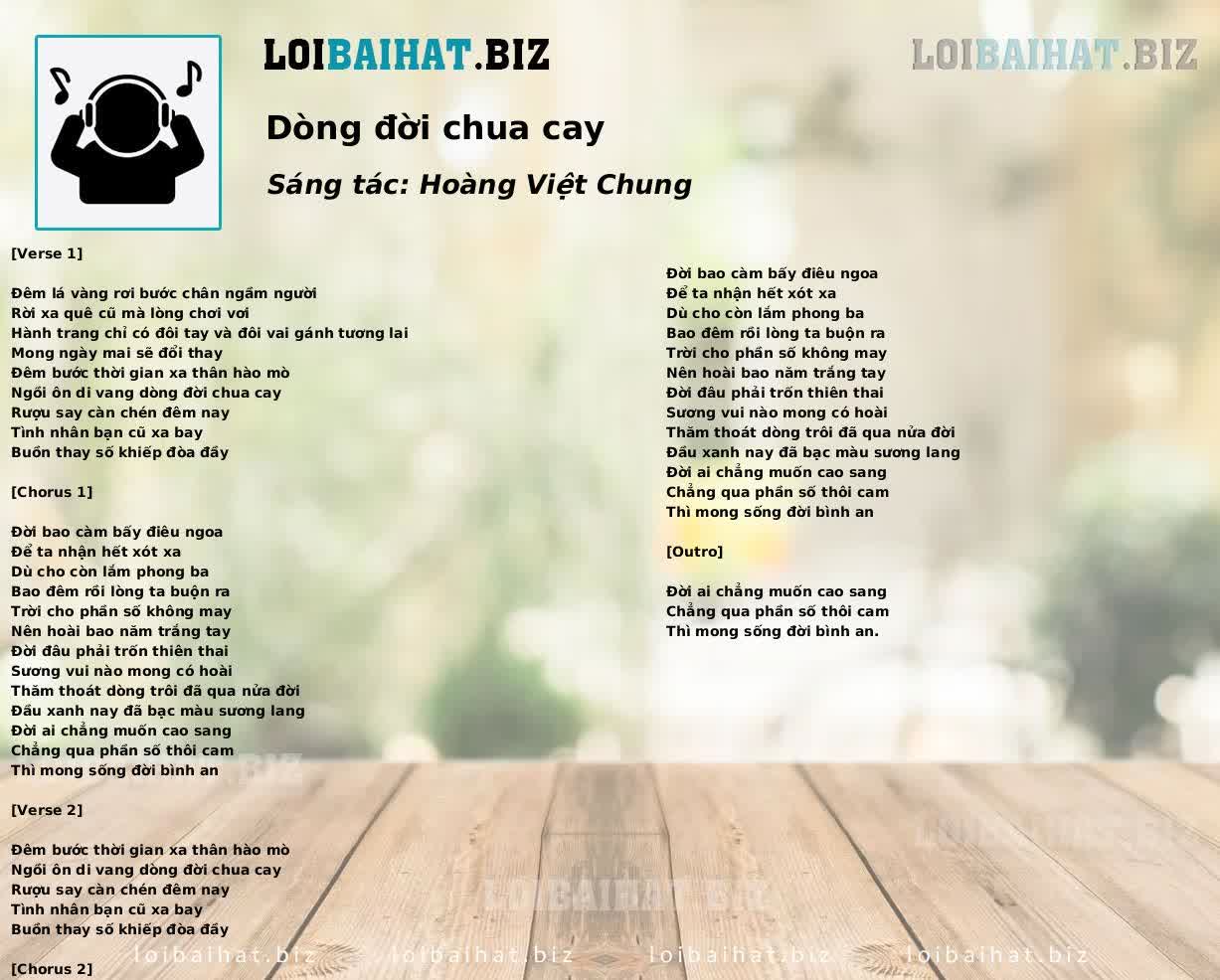 Dòng đời chua cay