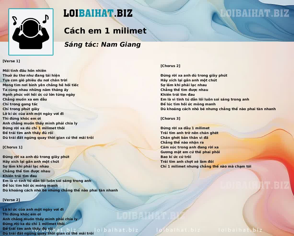 Cách em 1 milimet
