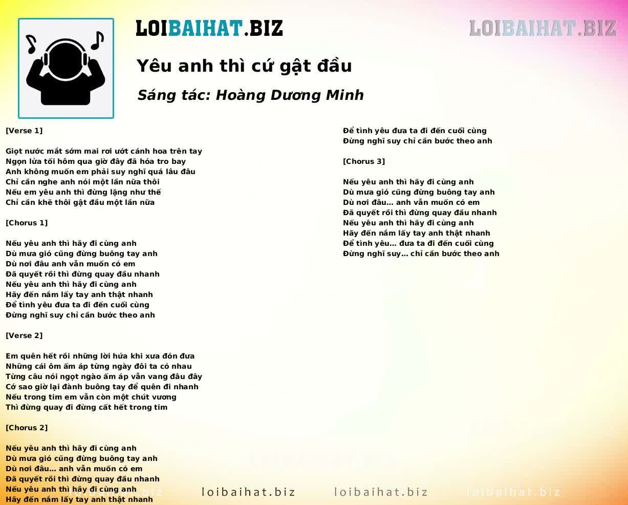 Yêu anh thì cứ gật đầu