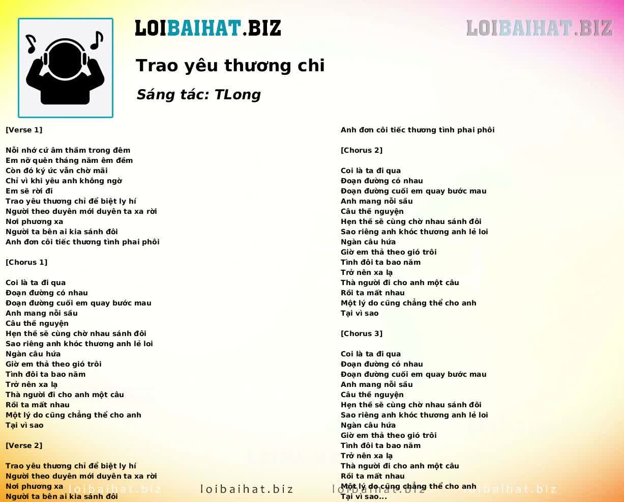 Trao yêu thương chi