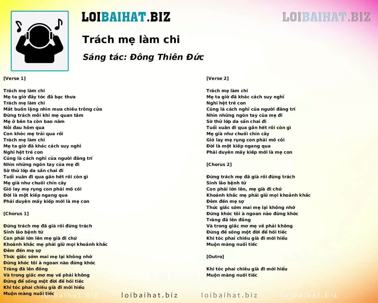 Trách mẹ làm chi