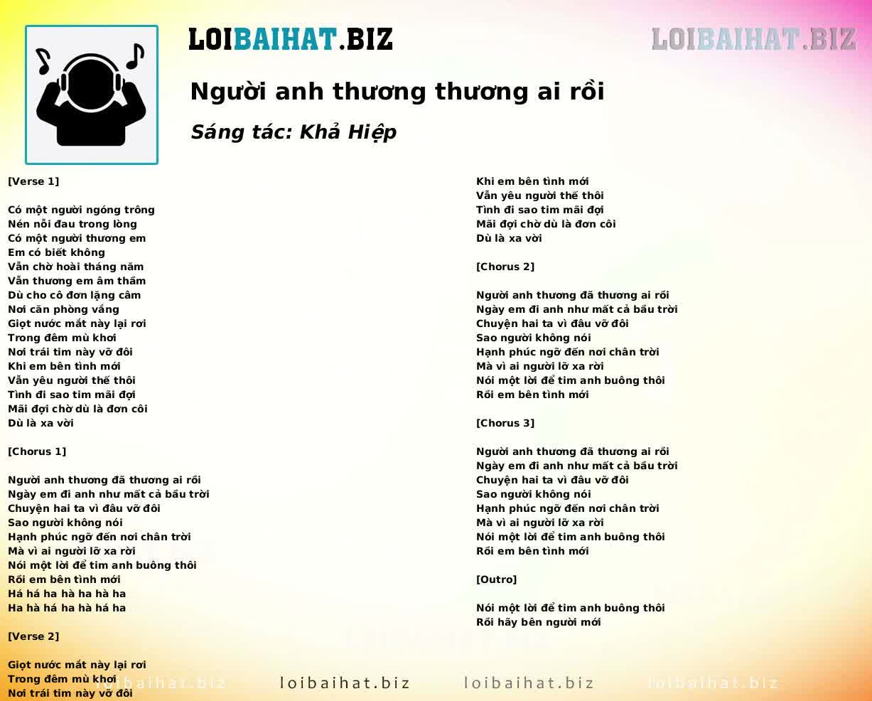 Người anh thương thương ai rồi