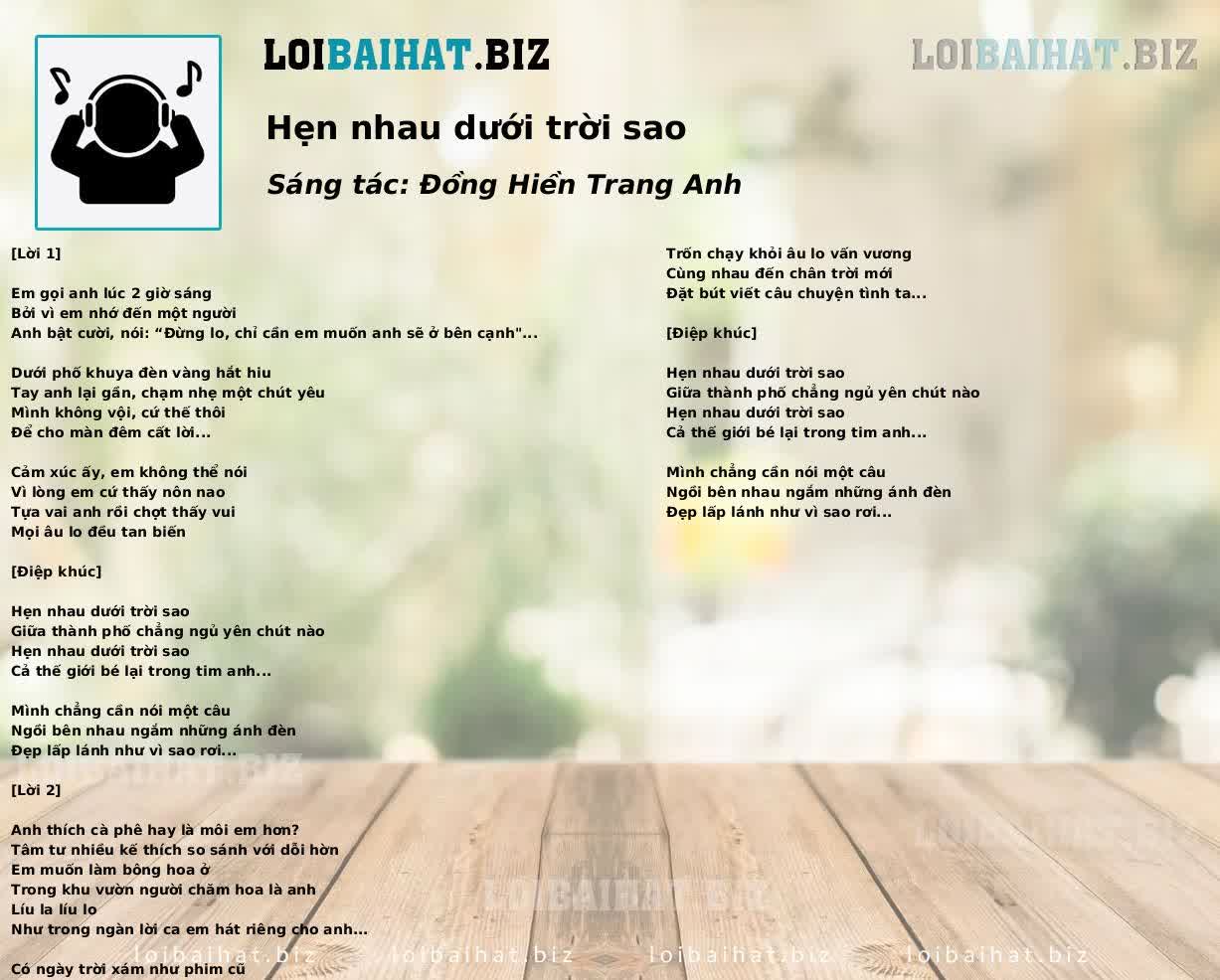 Hẹn nhau dưới trời sao