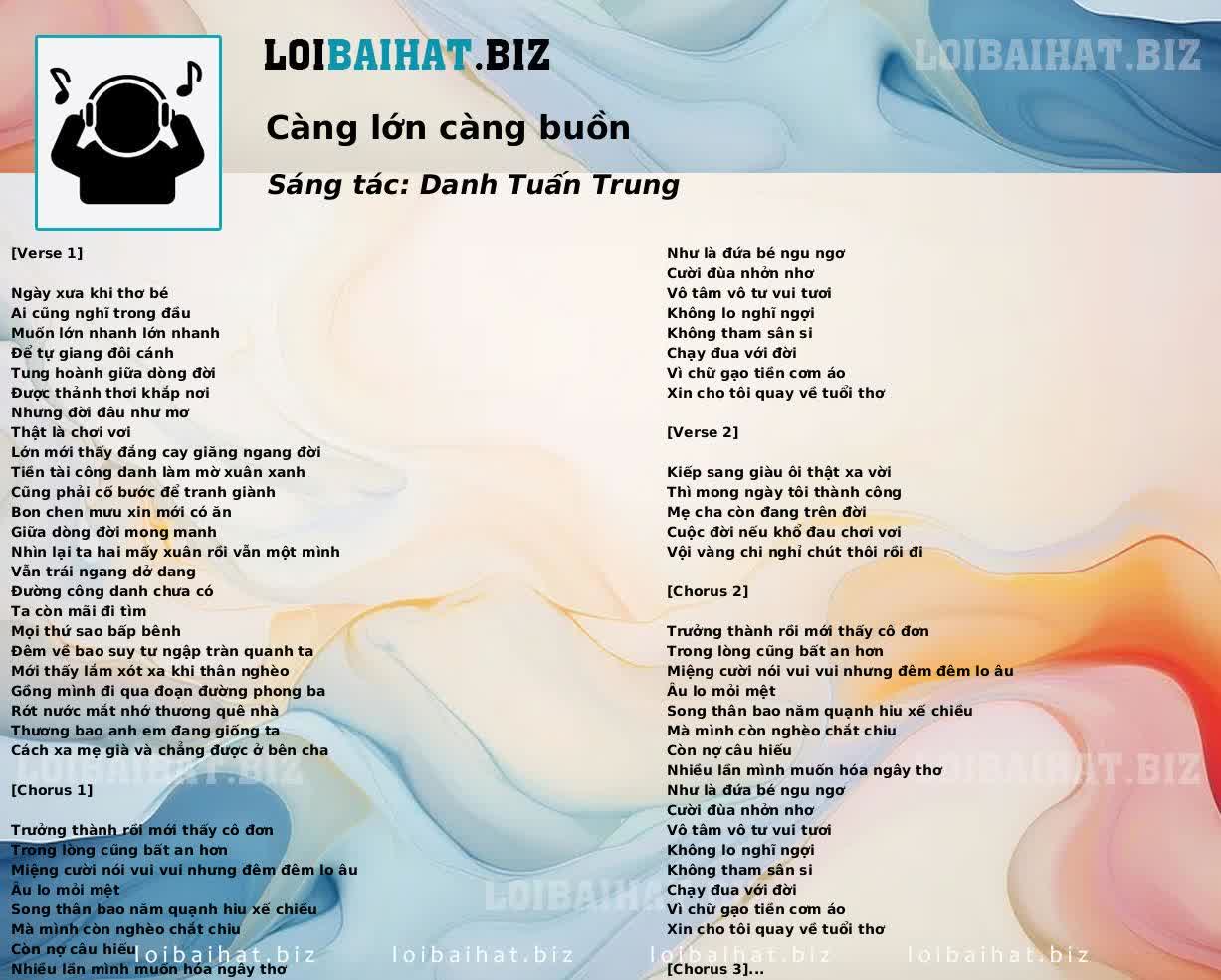 Càng lớn càng buồn
