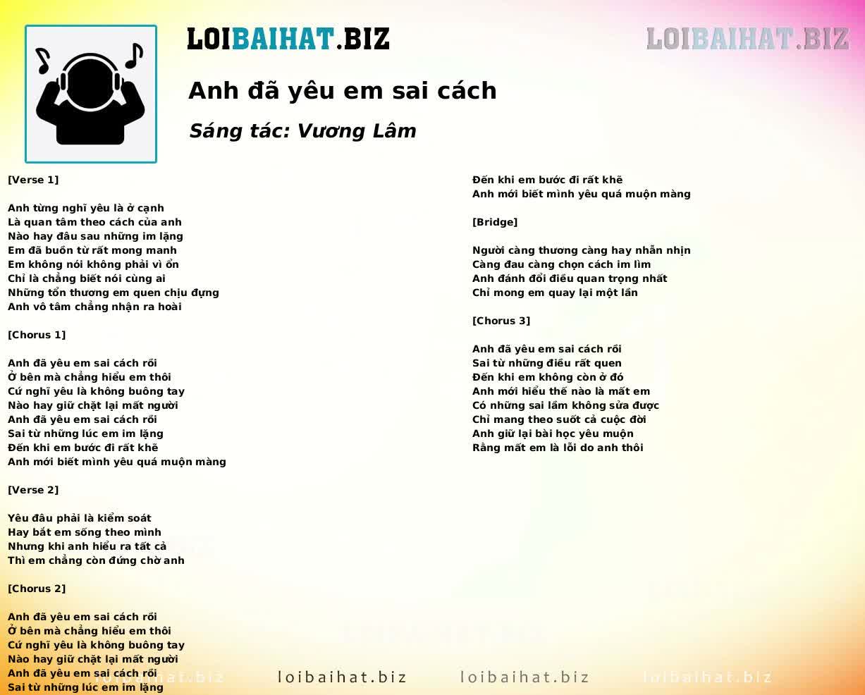 Anh đã yêu em sai cách