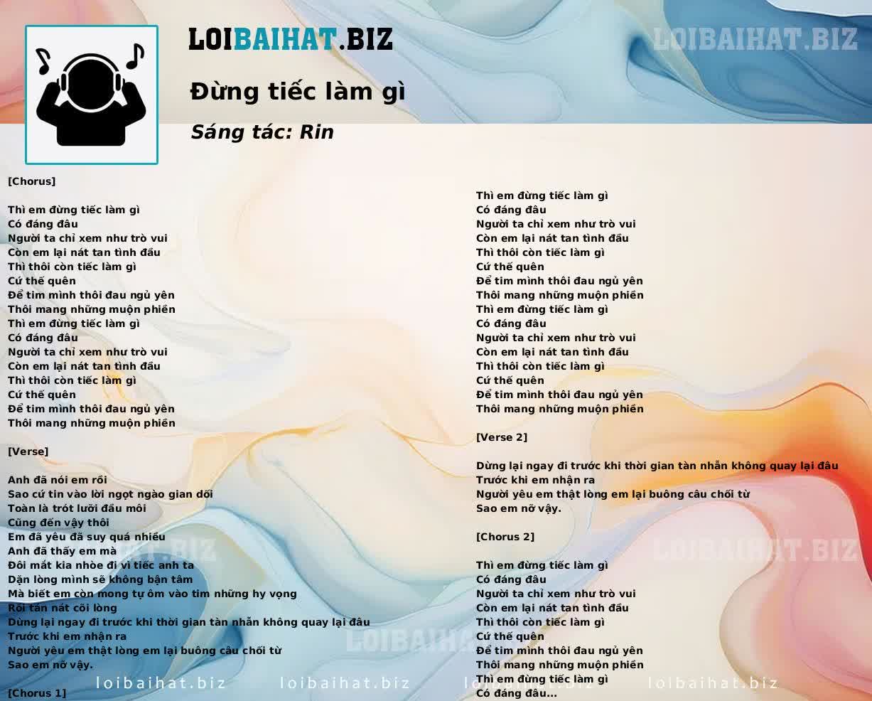 Đừng tiếc làm gì