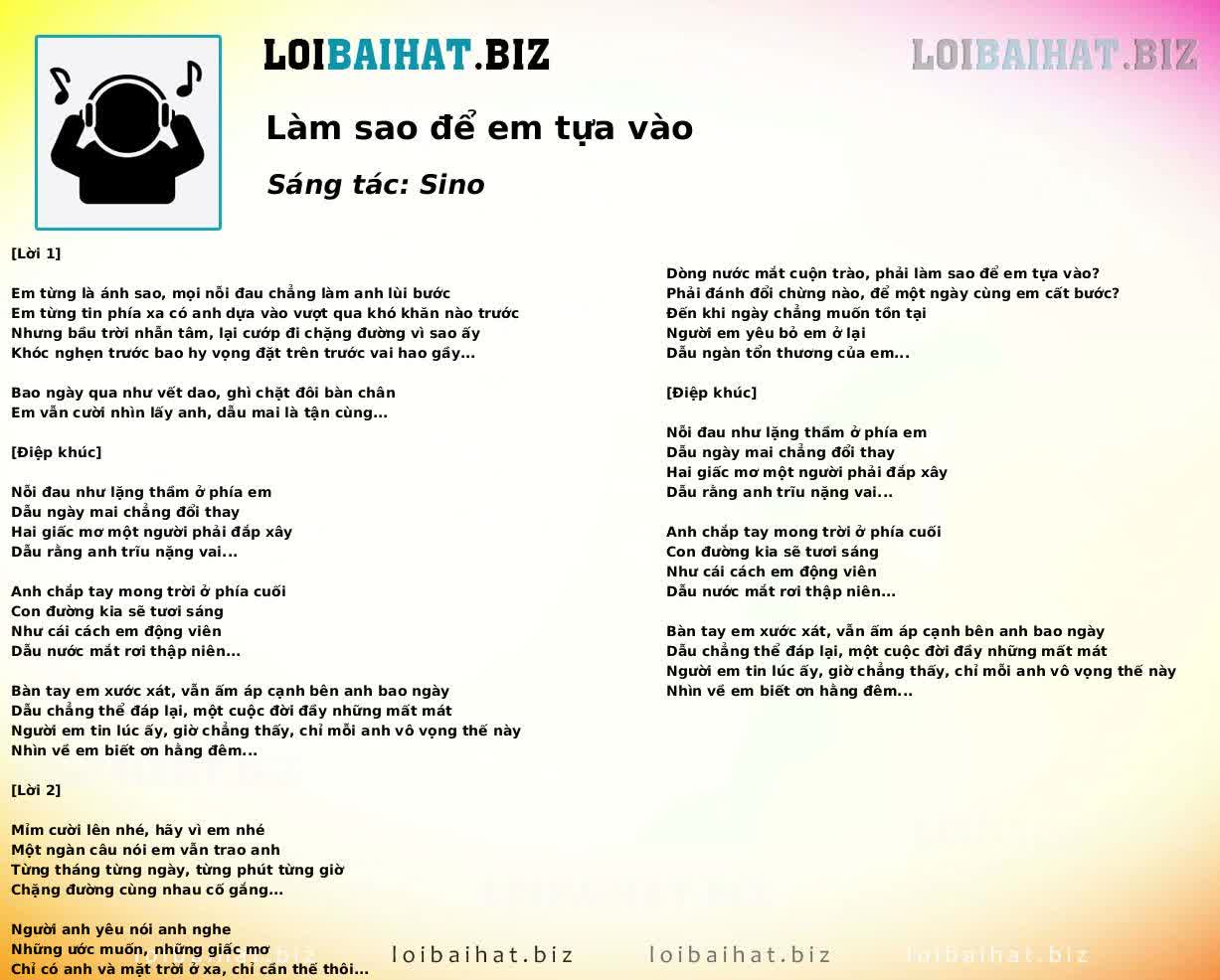 Làm sao để em tựa vào