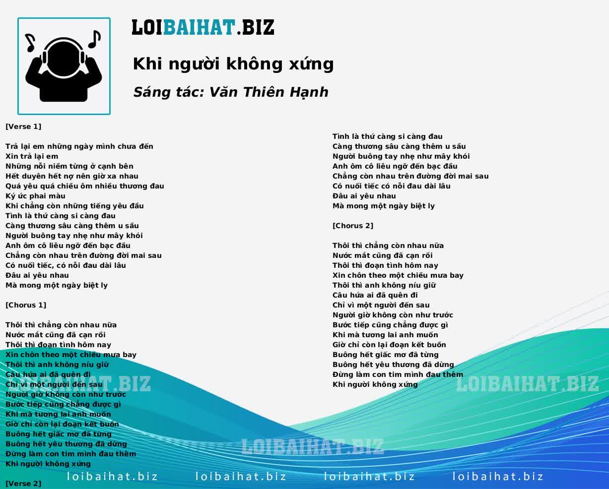 Khi người không xứng