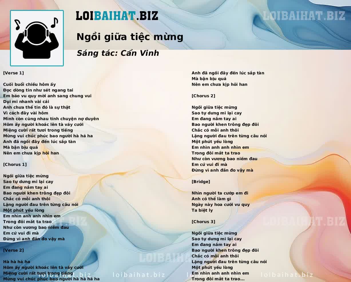 Ngồi giữa tiệc mừng