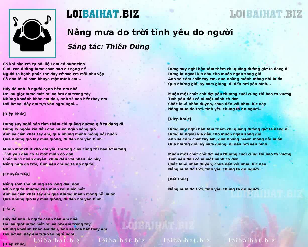 Nắng mưa do trời tình yêu do người