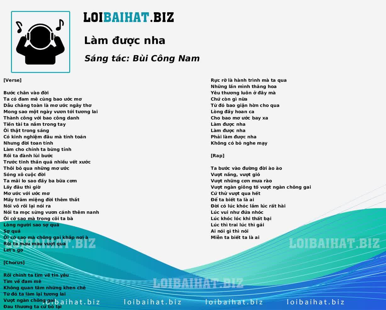 Làm được nha
