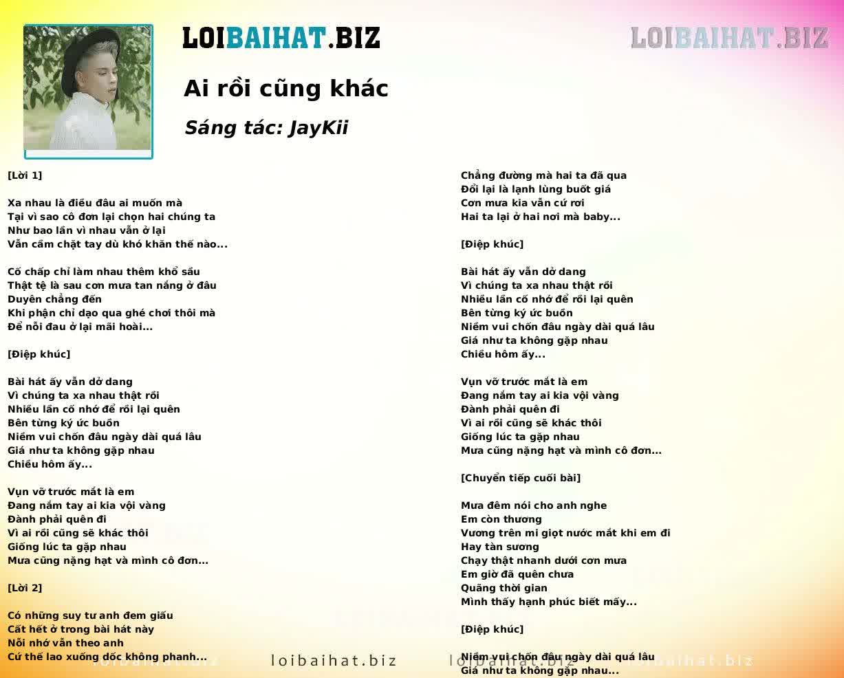 Ai rồi cũng khác