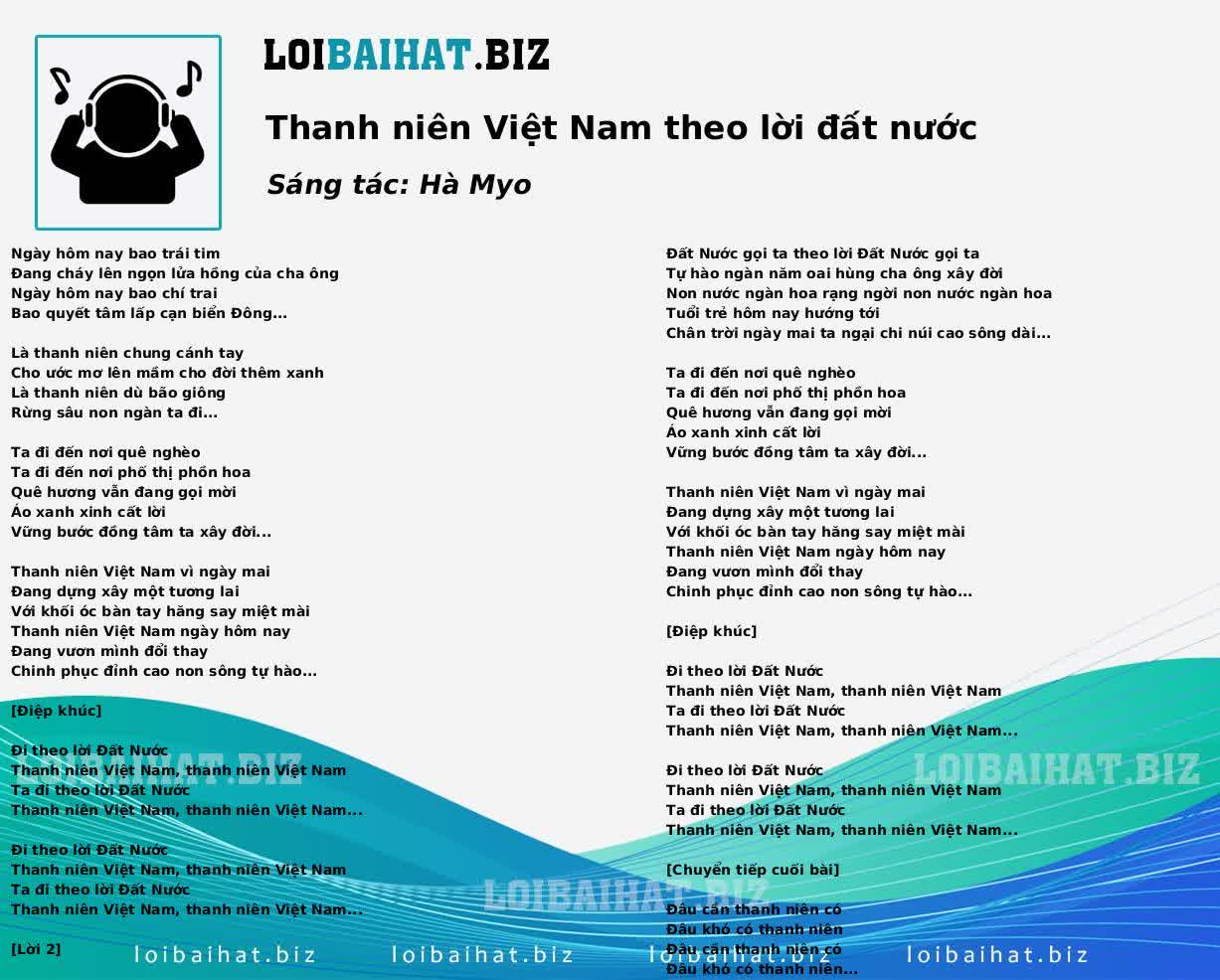 Thanh niên Việt Nam theo lời đất nước