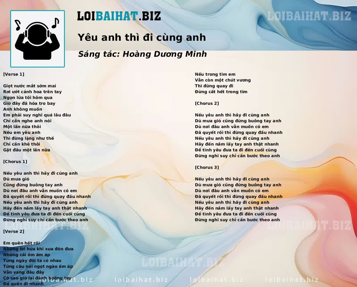 Yêu anh thì đi cùng anh