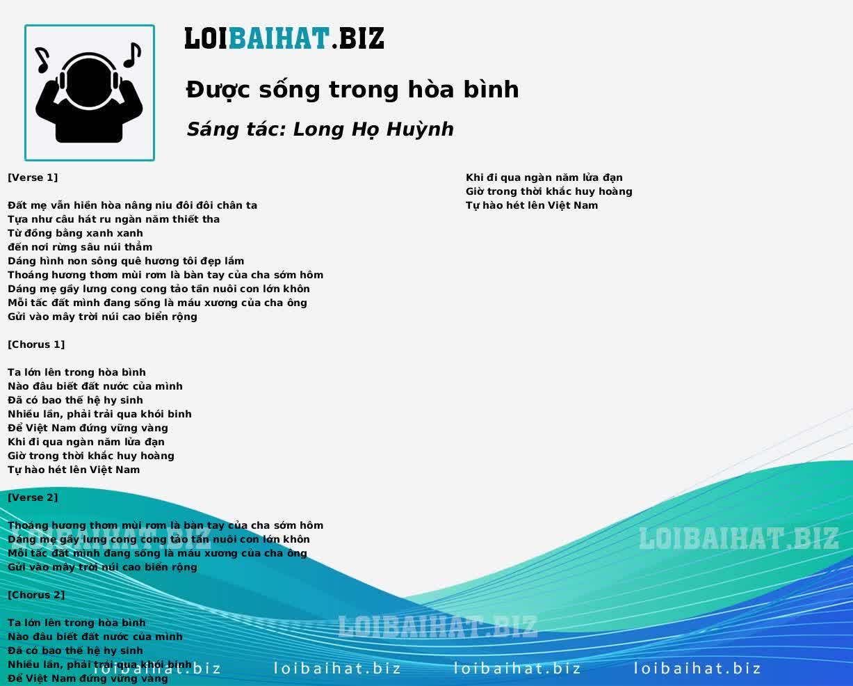 Được sống trong hòa bình