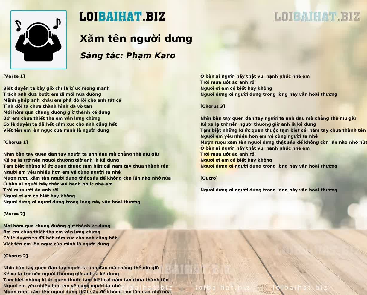 Xăm tên người dưng