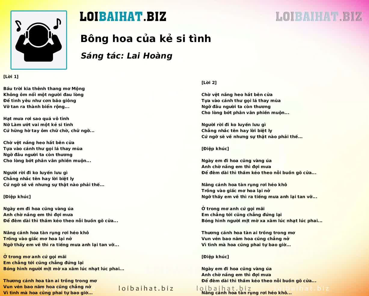 Bông hoa của kẻ si tình