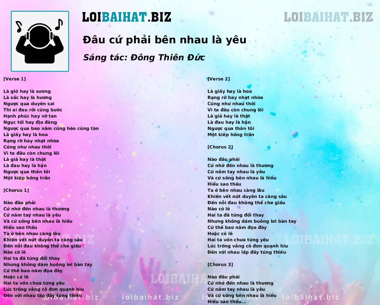 Đâu cứ phải bên nhau là yêu