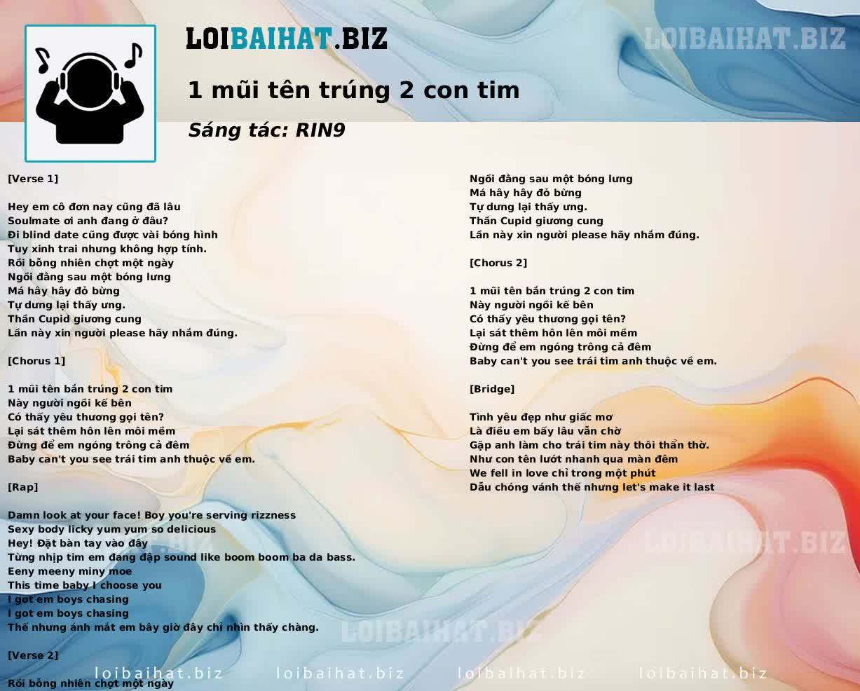 1 mũi tên trúng 2 con tim