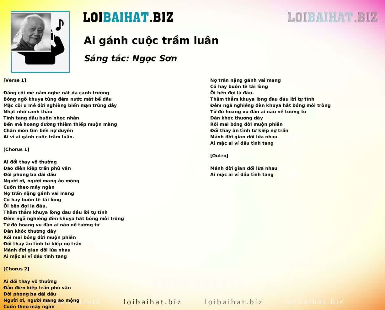 Ai gánh cuộc trầm luân