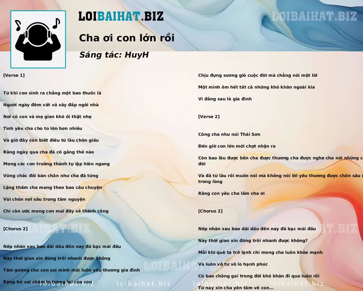 Cha ơi con lớn rồi