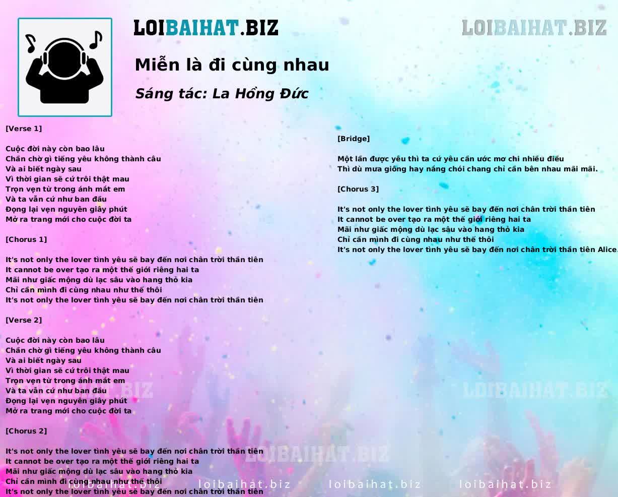 Miễn là đi cùng nhau