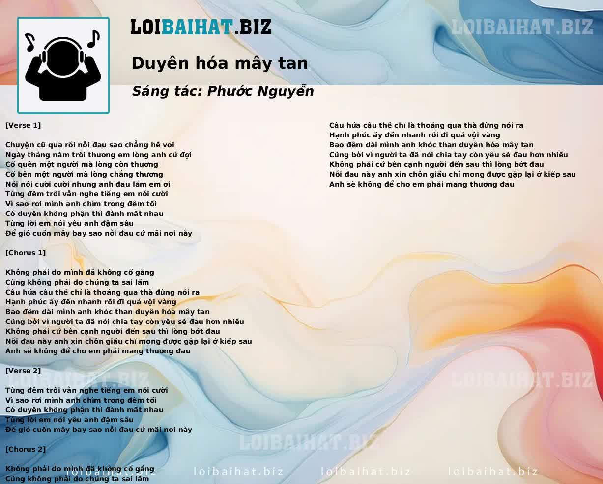 Duyên hóa mây tan