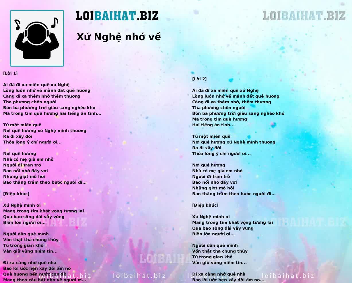 Xứ Nghệ nhớ về