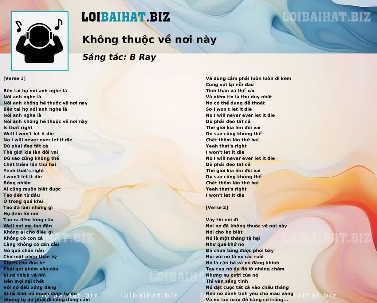 Không thuộc về nơi này