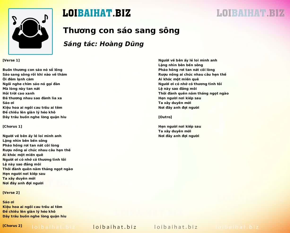 Thương con sáo sang sông