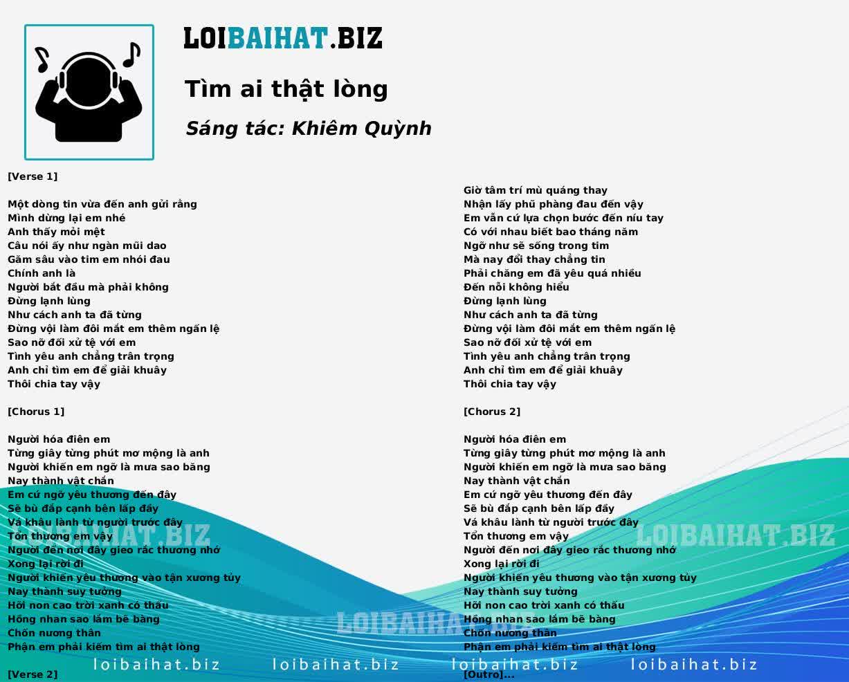 Tìm ai thật lòng