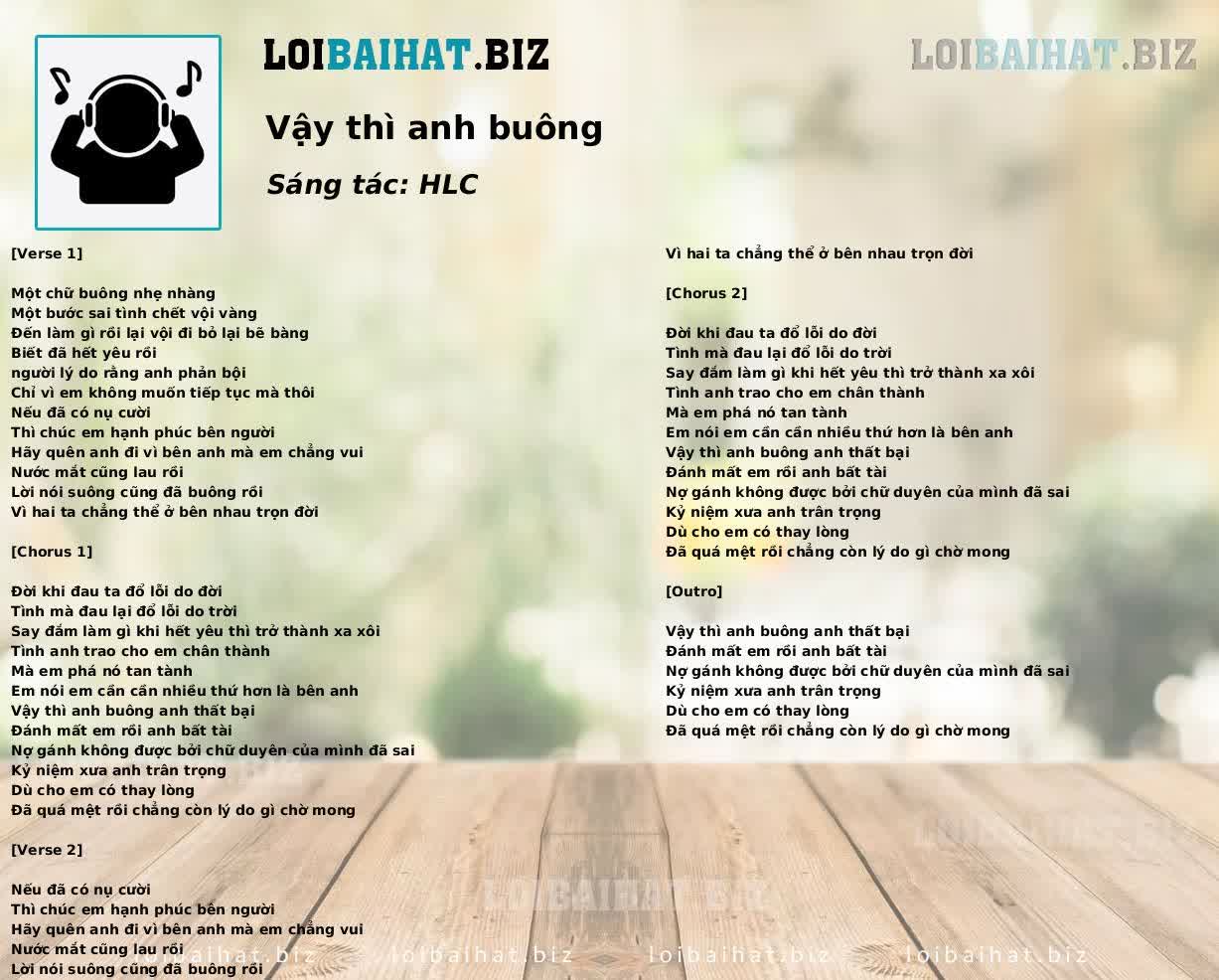 Vậy thì anh buông