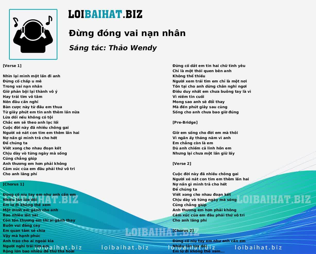 Đừng đóng vai nạn nhân