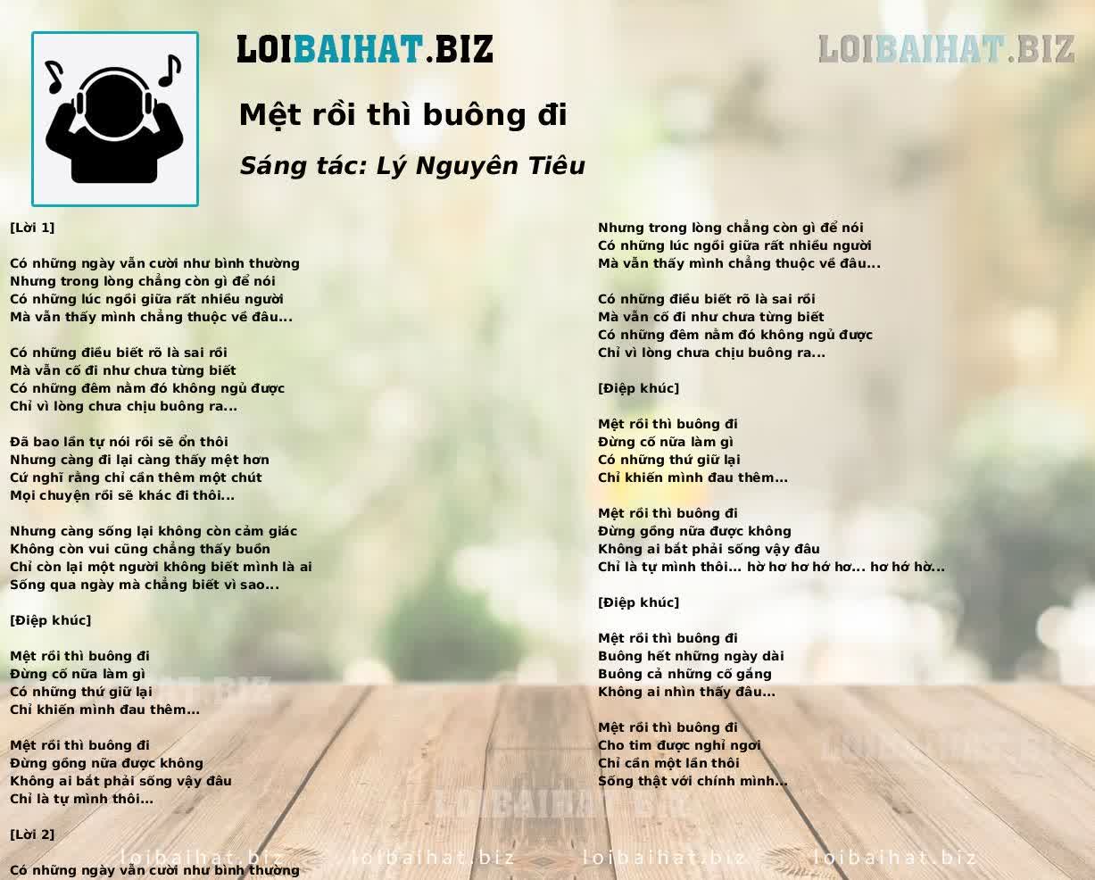 Mệt rồi thì buông đi