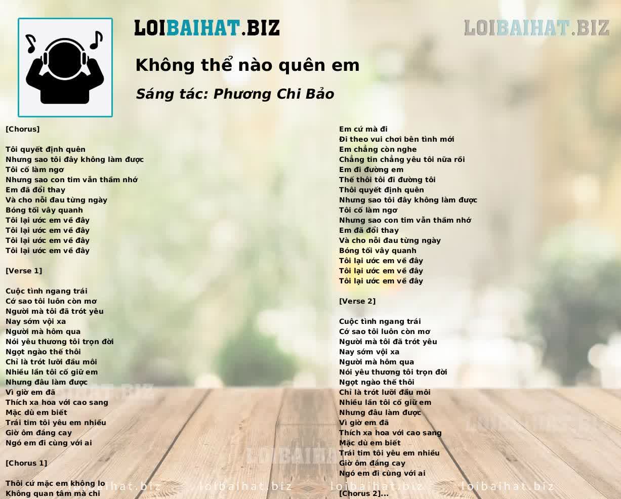 Không thể nào quên em