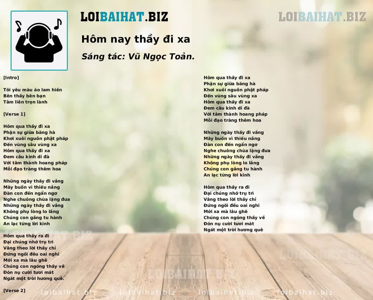 Hôm nay thầy đi xa