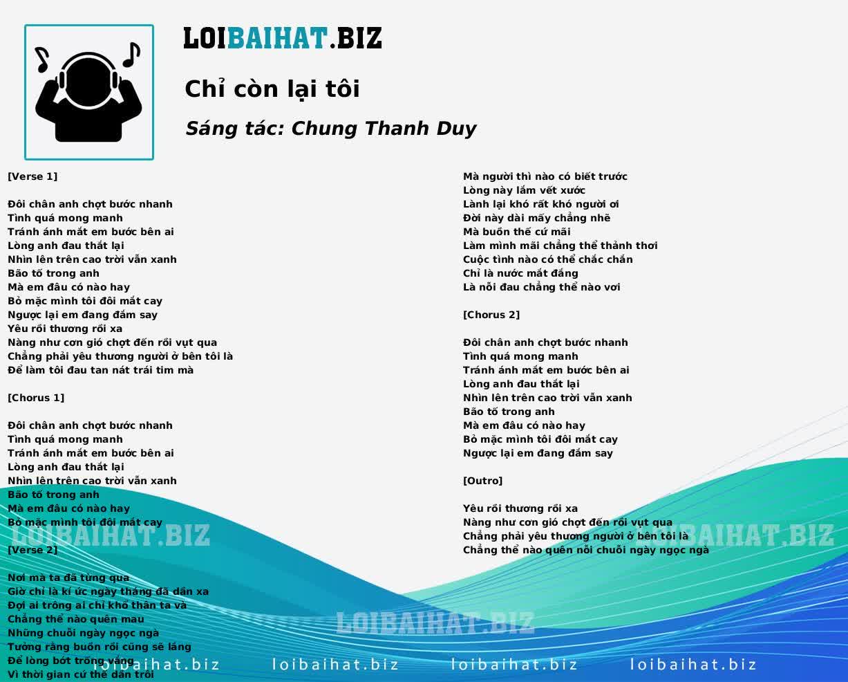 Chỉ còn lại tôi