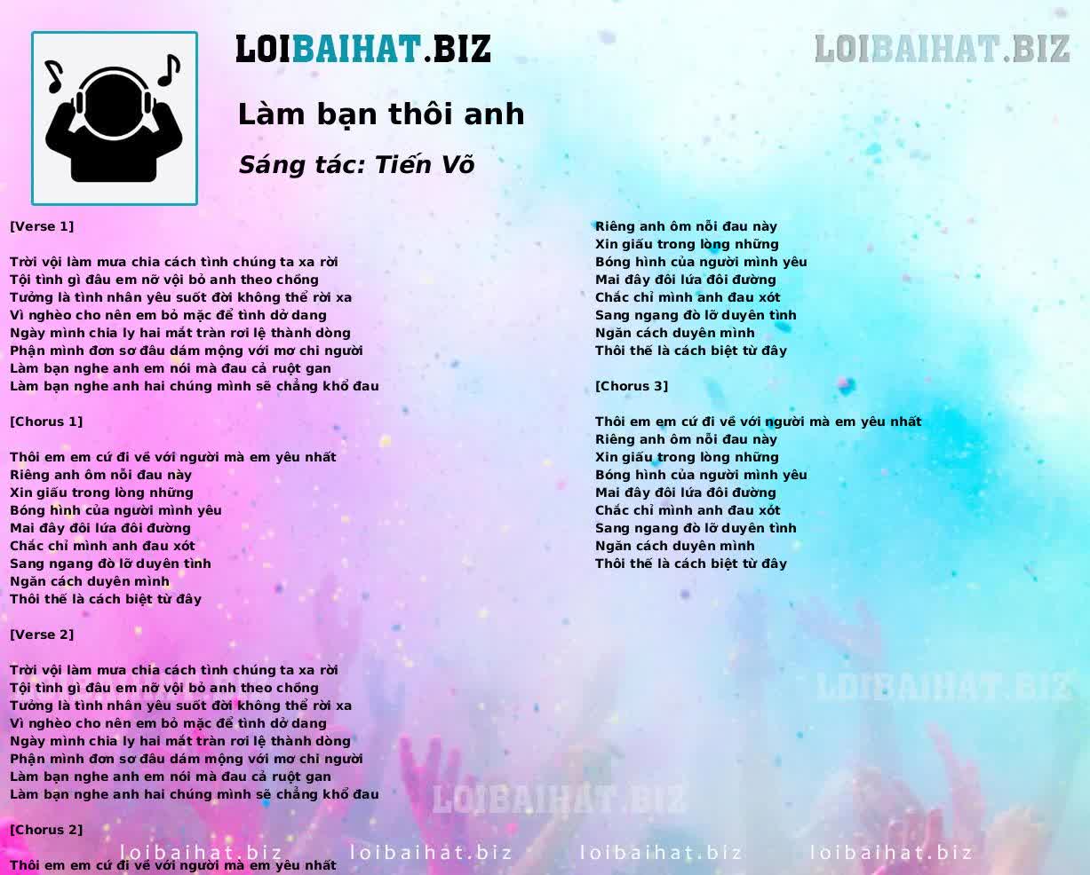 Làm bạn thôi anh