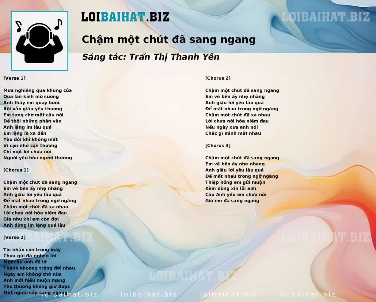 Chậm một chút đã sang ngang