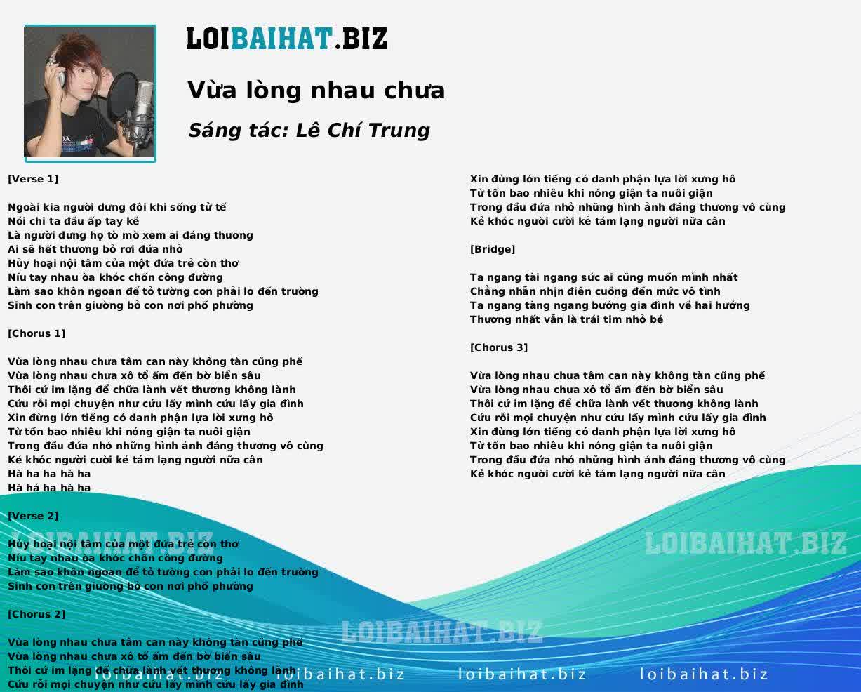 Vừa lòng nhau chưa