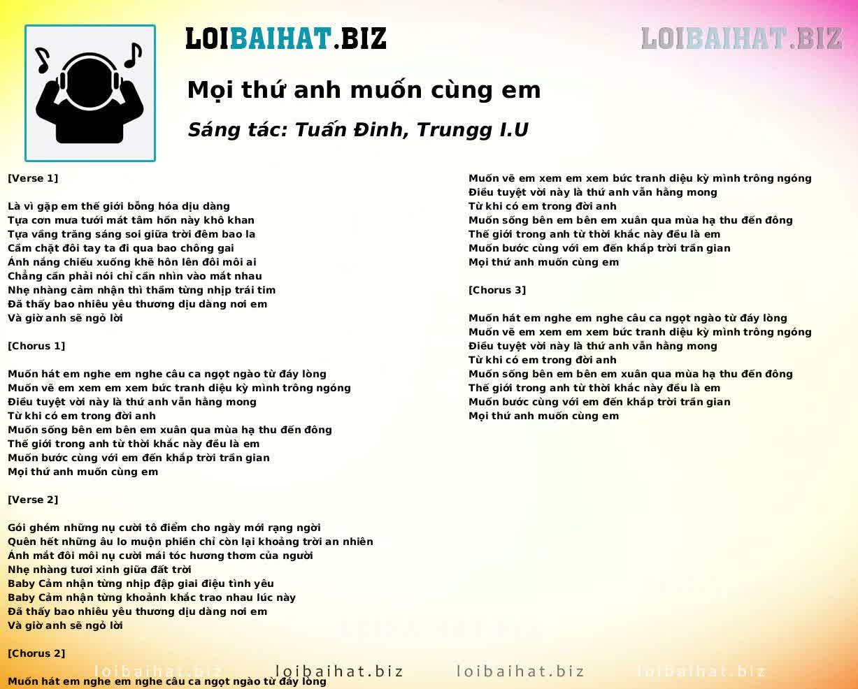 Mọi thứ anh muốn cùng em