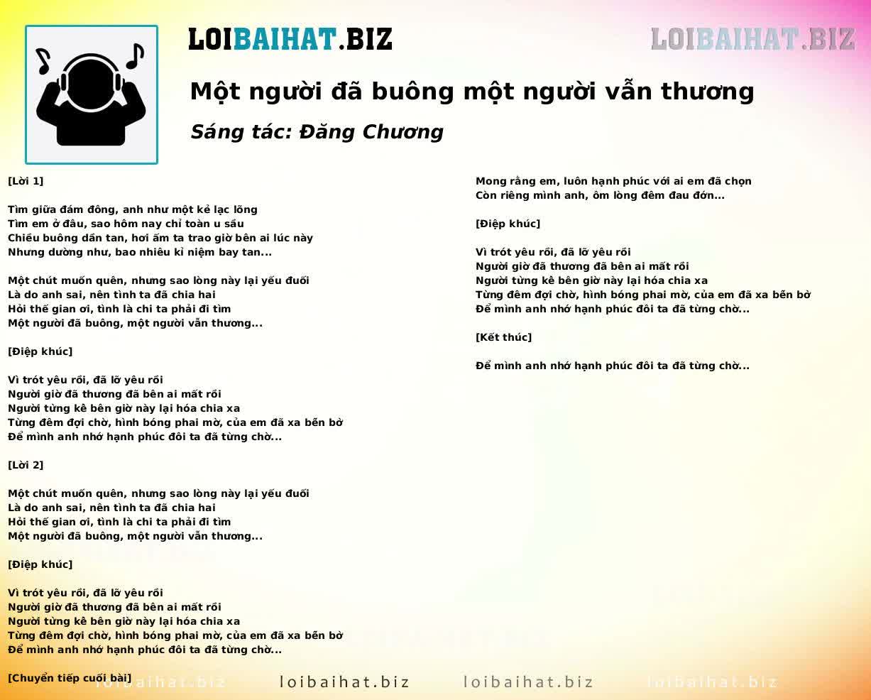Một người đã buông một người vẫn thương