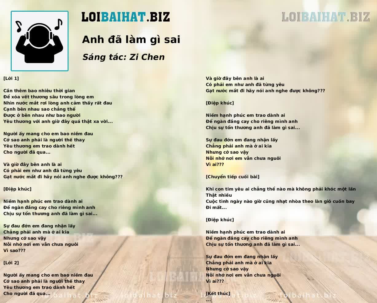 Anh đã làm gì sai