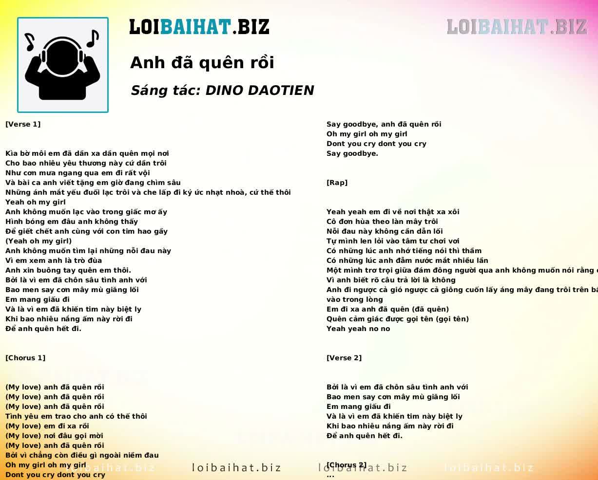 Anh đã quên rồi