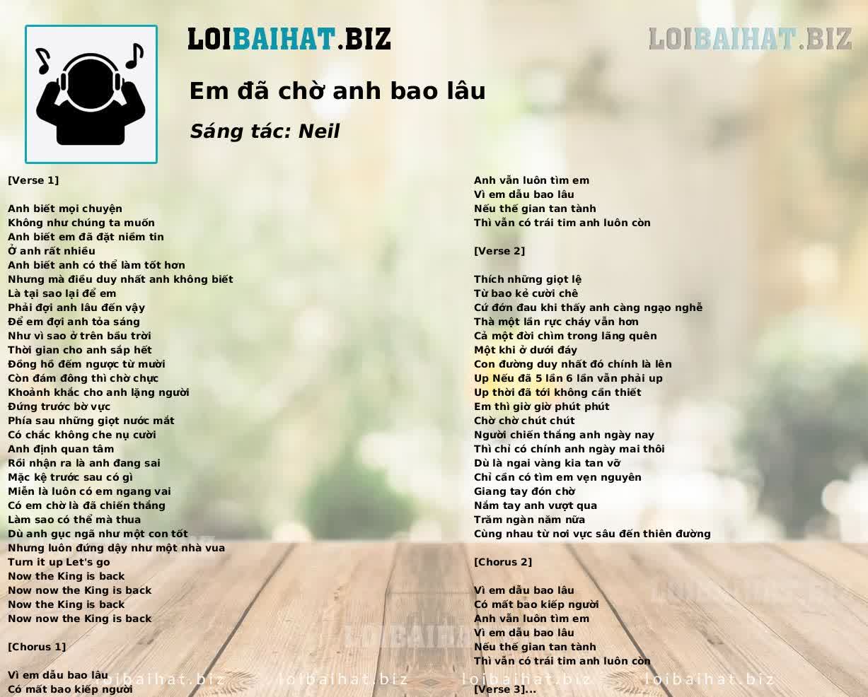 Em đã chờ anh bao lâu